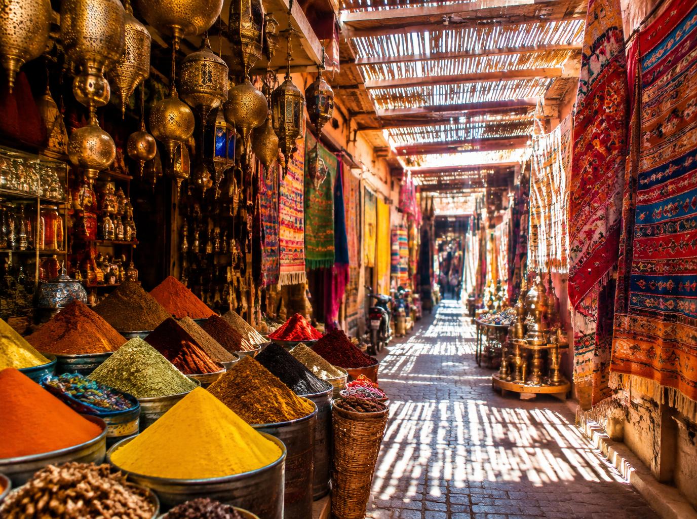 Spices and lanterns in the souk